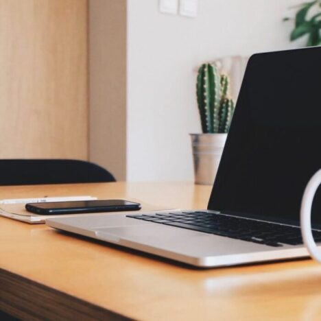 A laptop with a blank screen
