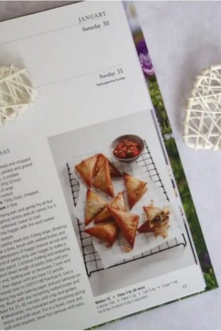 A page of a diary with a recipe at the bottom