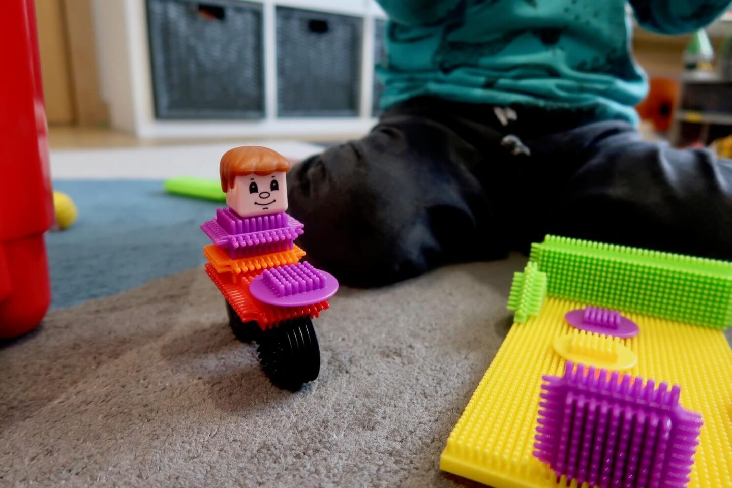 A stickle brick motorbike