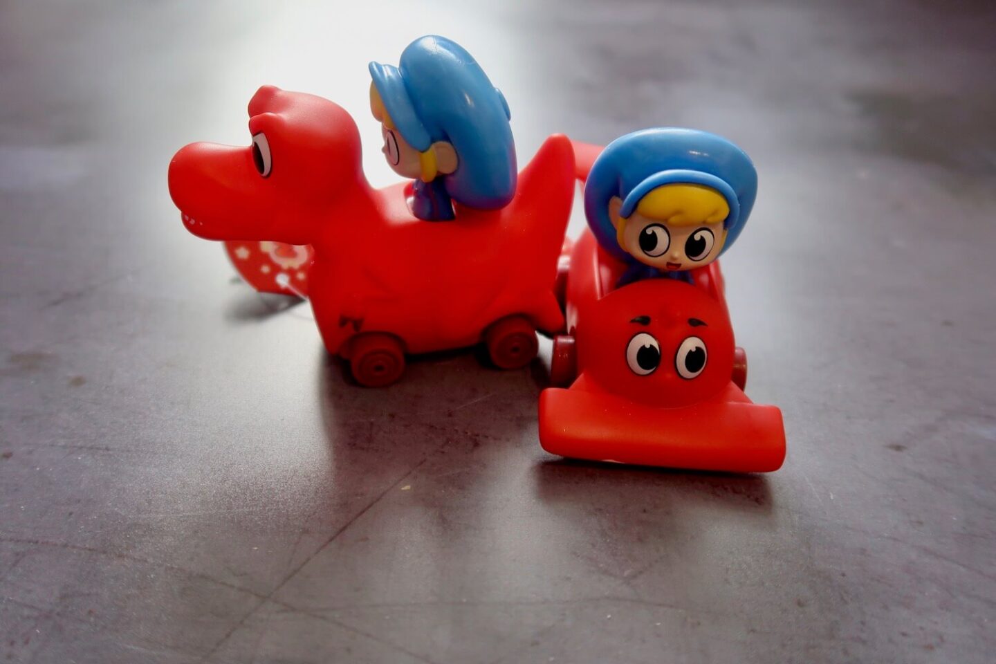 Two morphle vehicles with Mila riding on them