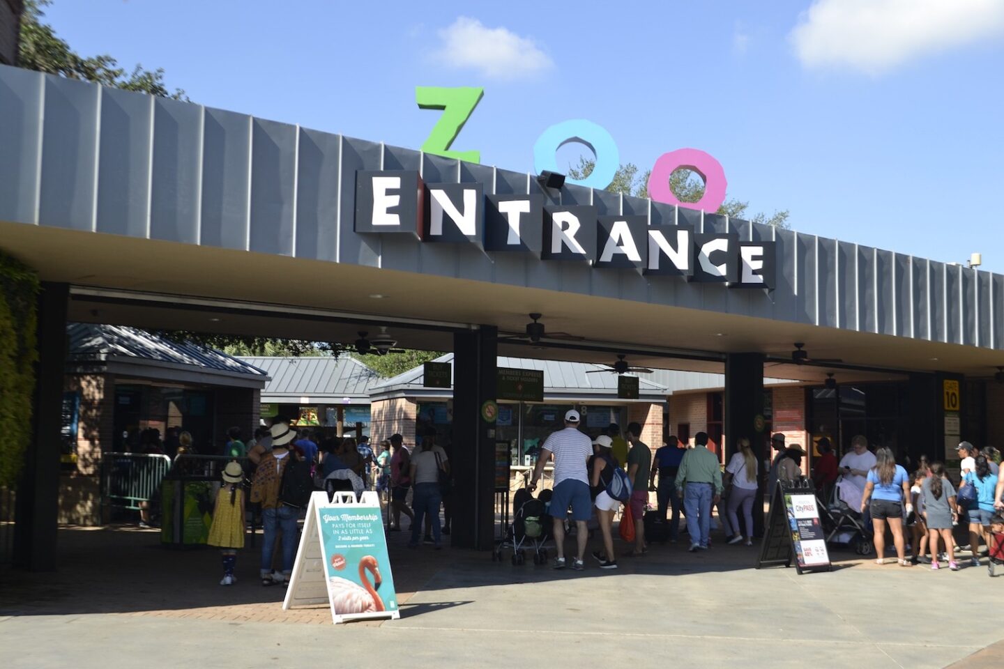 The entrance to a zoo