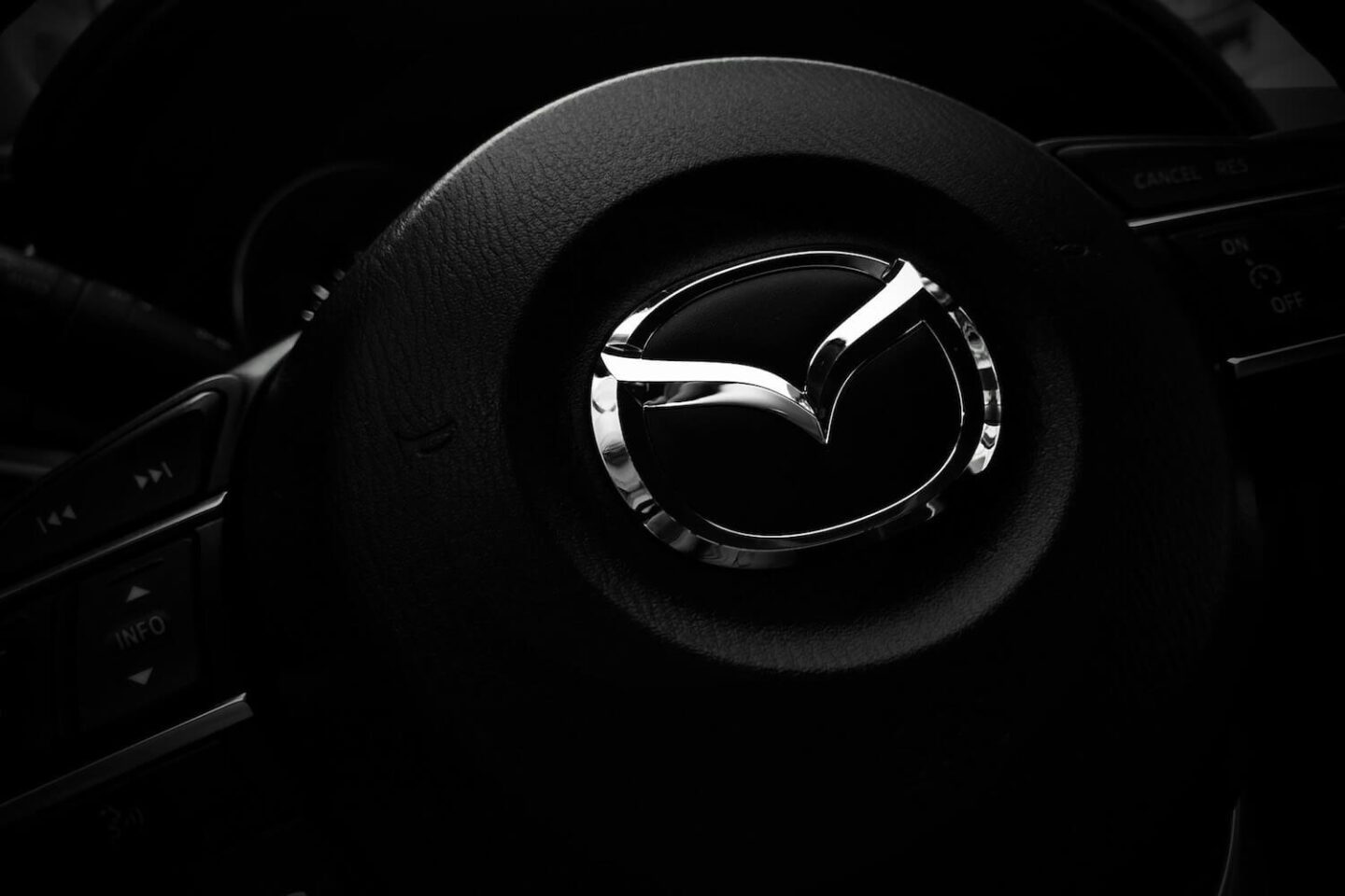 Black Mazda steering wheel