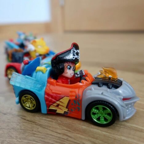A mix and match racing car and driver