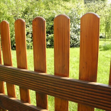 A wooden garden fence
