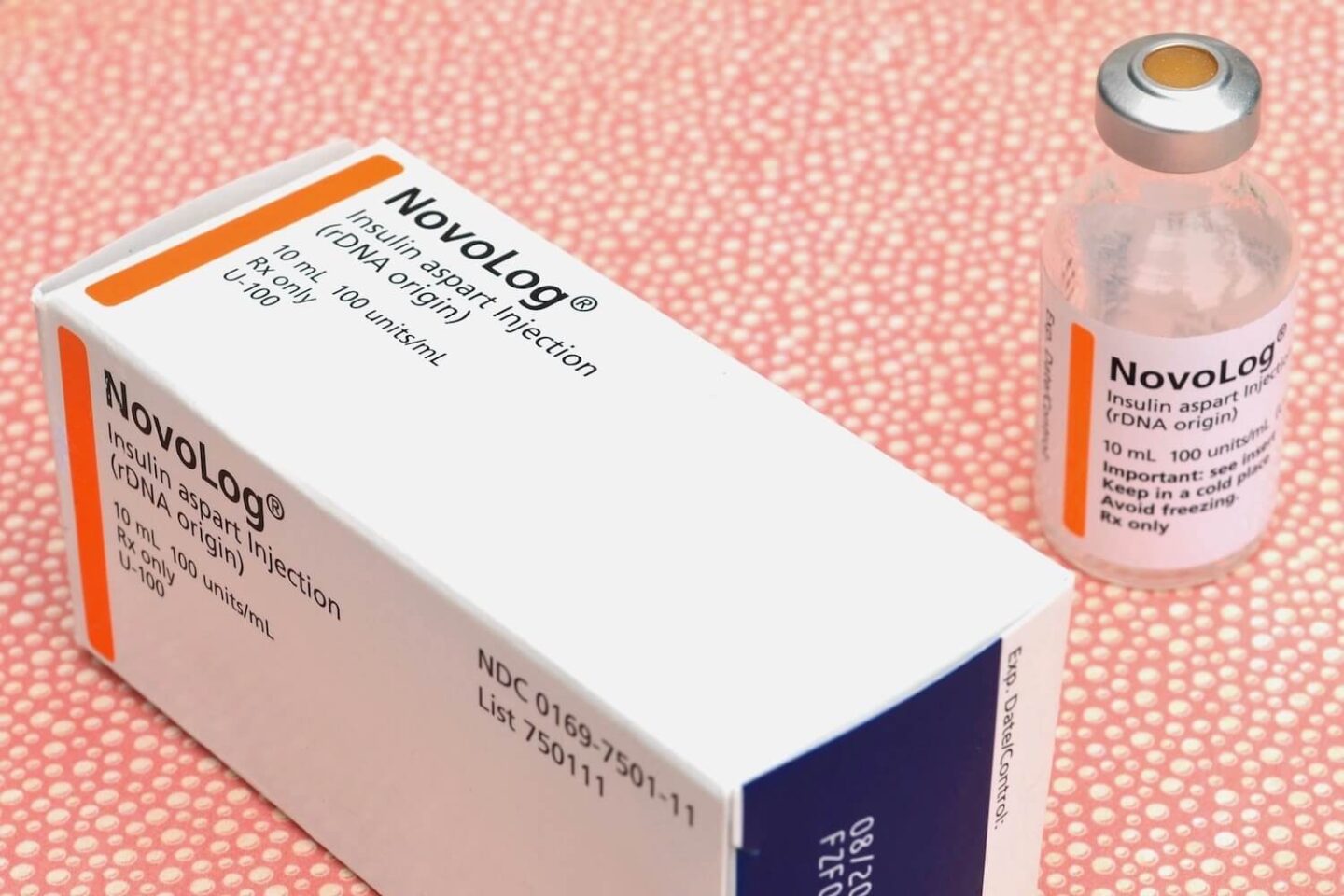 A vial of Novolog insulin